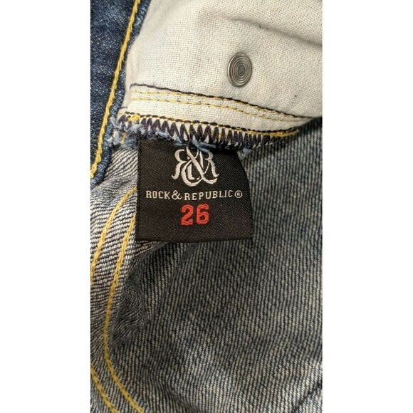 Rock & Republic Womens Size 26 Low Rise Straight Leg Berlin Denim Jeans - Picture 6 of 9
